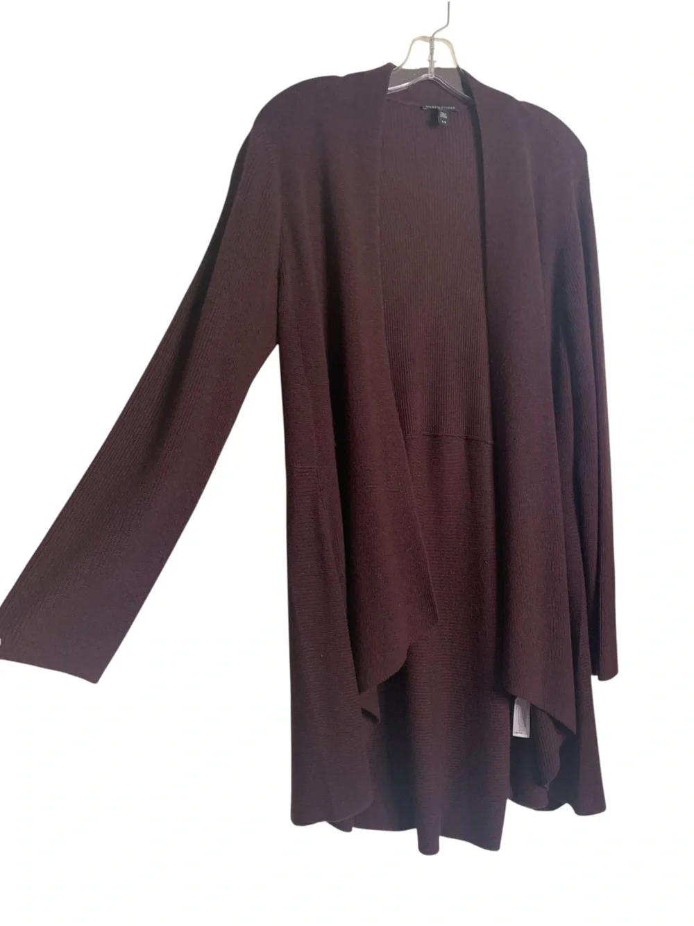 Eileen Fisher 3PC Lounge Set L Silk Cashmere Cardigan Tencel Pant/Top Brown Plum